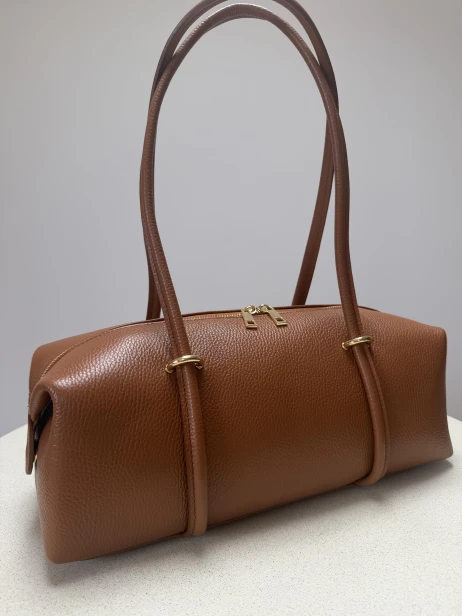 Torebka skórzana damska hit baguette  camel