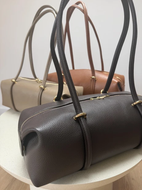 Torebka skórzana damska hit baguette  camel