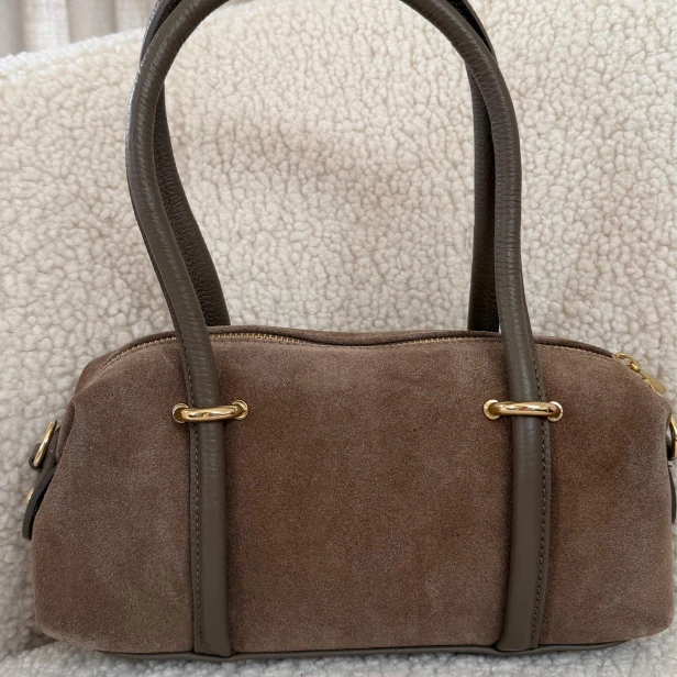Torebka skórzana zamsz  jamnik baguette mini 004