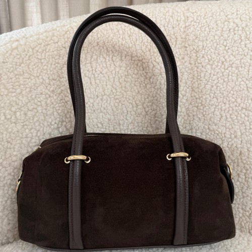 Torebka skórzana zamsz  jamnik baguette mini 004