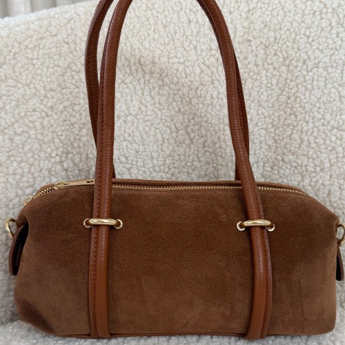 Torebka skórzana zamsz  jamnik baguette mini 004