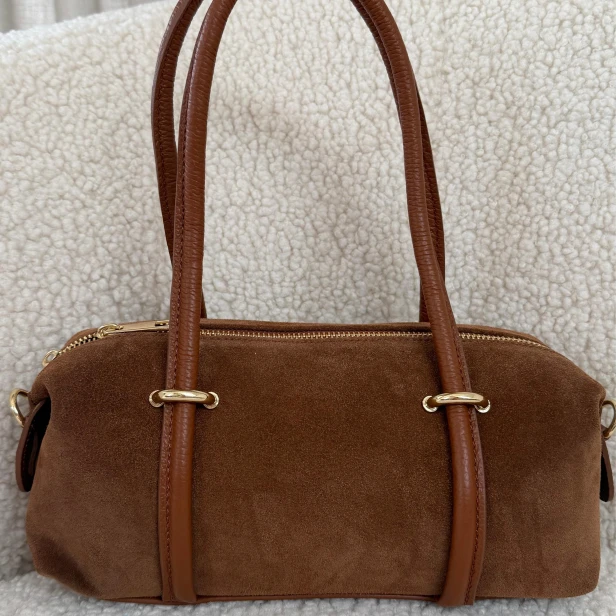 Torebka skórzana zamsz  jamnik baguette mini 004