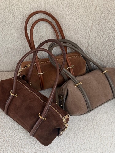 Torebka skórzana zamsz  jamnik baguette mini 004