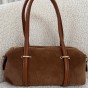 Torebka skórzana zamsz  jamnik baguette mini 004
