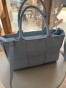 Włoska skórzana torebka PREMIUM baby blue szachownica SZACH001