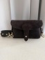 Włoska torebka nerka  skóra naturalna zamszowa czekolada