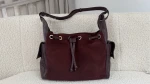 Shopper skórzana torebka zamsz taupe A4   - 014