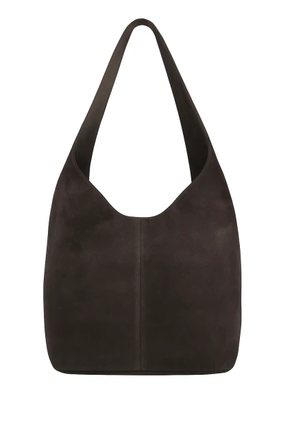 Torebka damska zamszowa - minimalistyczna shopperka