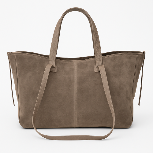 Włoska skórzana torebka - kamienny beż / Taupe