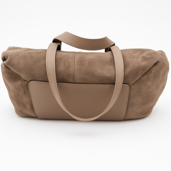 Włoska skórzana torebka - kamienny beż / Taupe