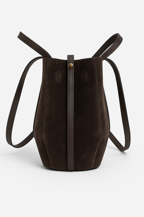 Włoska zamszowa torebka shopper Choco