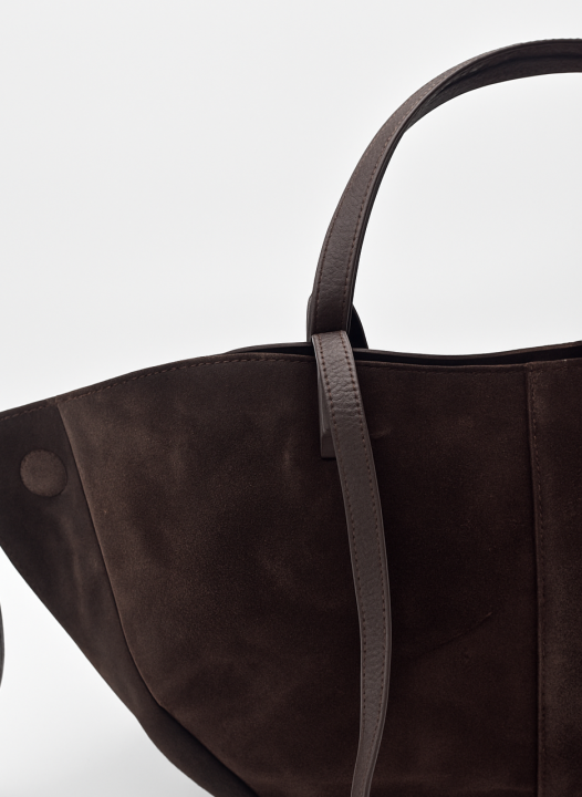 Włoska zamszowa torebka shopper Choco