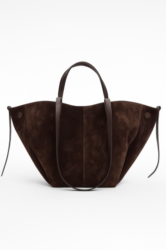 Włoska zamszowa torebka shopper Choco