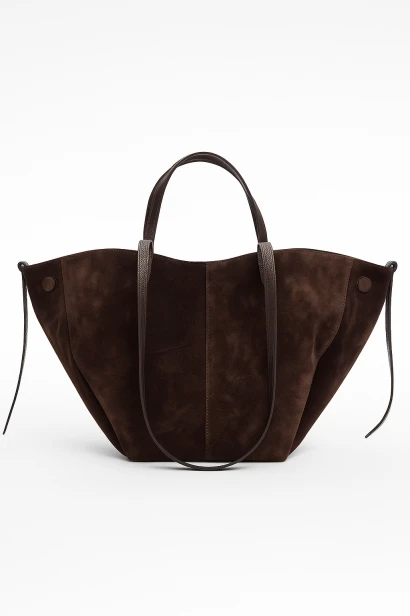 Włoska zamszowa torebka shopper Choco