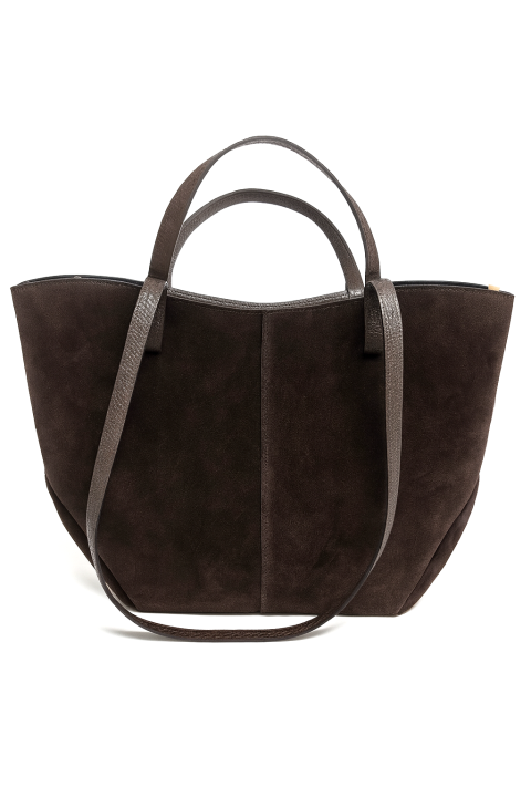 Włoska zamszowa torebka shopper Choco