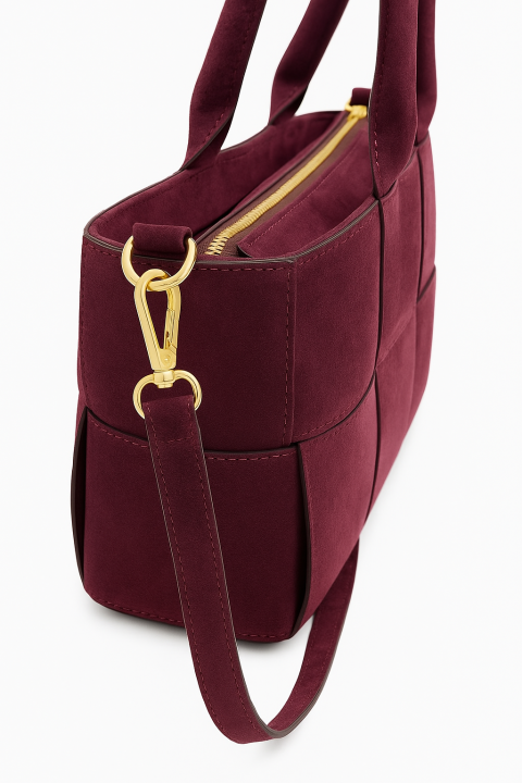 Torebka geometryczna zamszowa