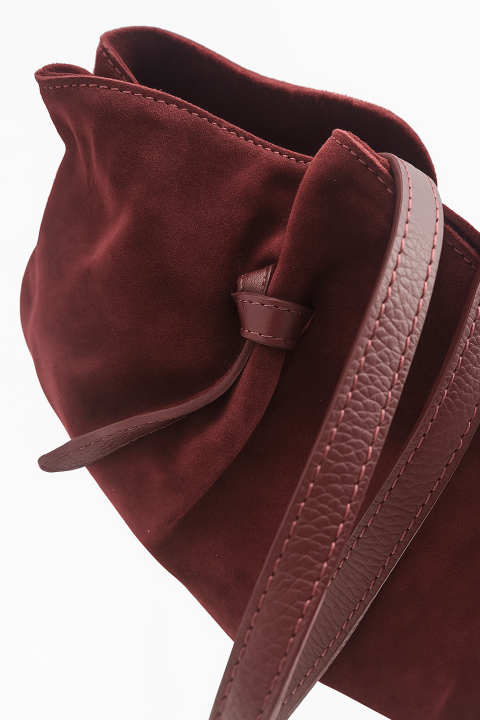 Torebka shopperka zamszowa bordowy