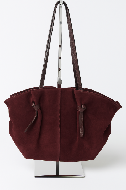 Torebka shopperka zamszowa bordowy