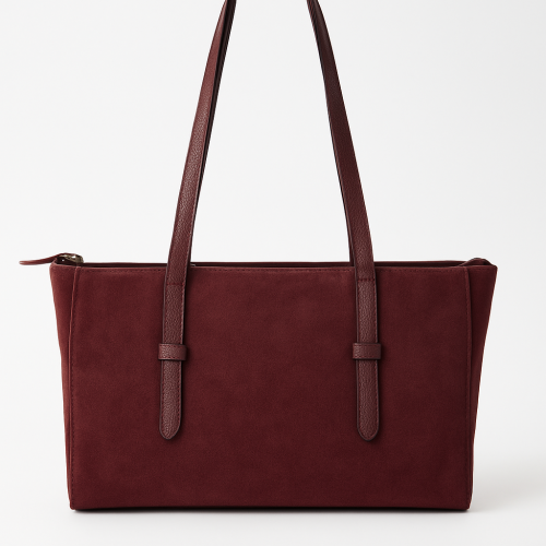 Torebka shopperka zamszowa bordowy