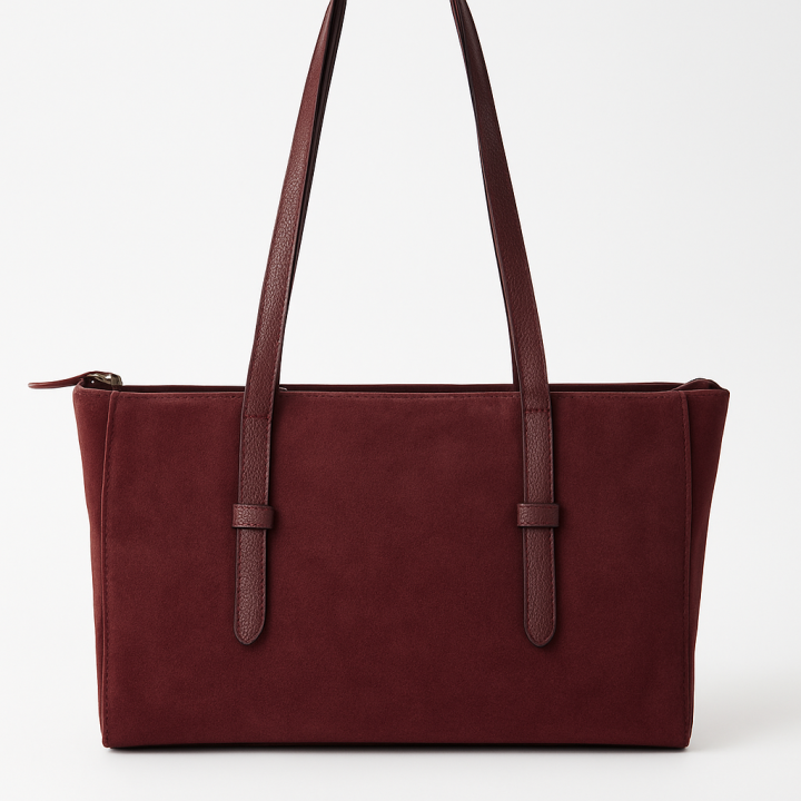 Torebka shopperka zamszowa bordowy