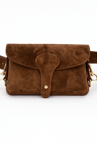 Torebka zamszowa listonoszka nerka