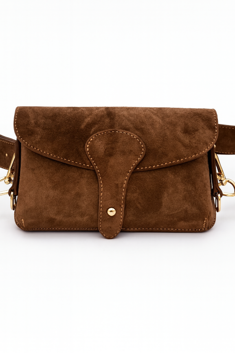 Torebka zamszowa listonoszka nerka