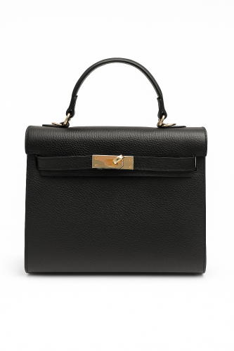 Torebka kuferek skórzana czarna